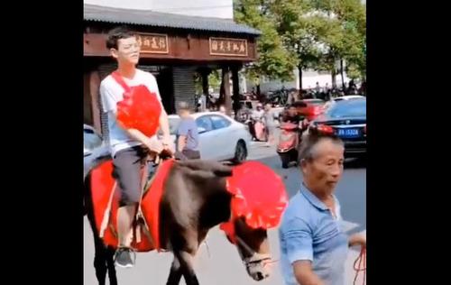男生录取北大骑马戴红花返乡 村民喊全村希望