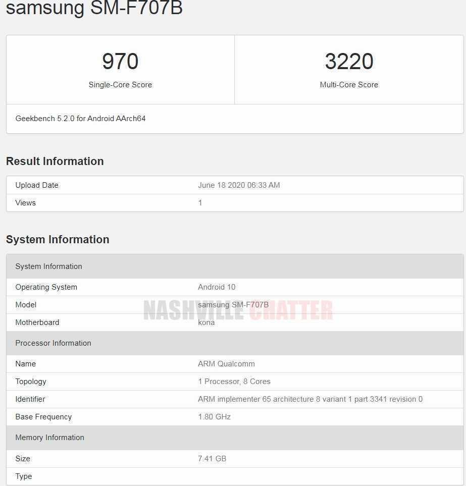 三星Galaxy Z Flip 5G通过高通骁龙865 SoC出现在Geekbench上
