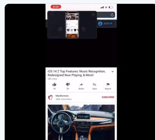 YouTube的iOS 14 Safari画中画模式又回来了