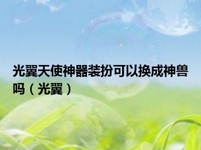 光翼天使神器装扮可以换成神兽吗（光翼）