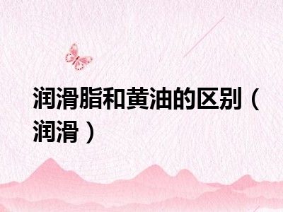 润滑脂和黄油的区别（润滑）