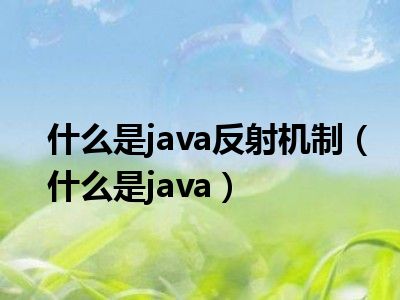 什么是java反射机制（什么是java）