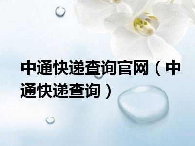 中通快递查询官网（中通快递查询）
