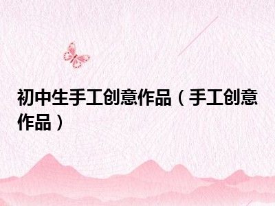 初中生手工创意作品（手工创意作品）