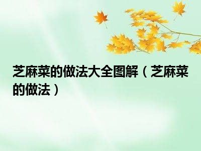 芝麻菜的做法大全图解（芝麻菜的做法）