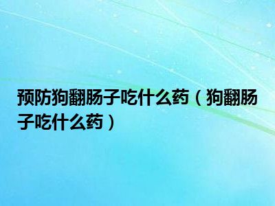 预防狗翻肠子吃什么药（狗翻肠子吃什么药）