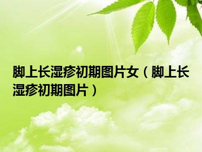 脚上长湿疹初期图片女（脚上长湿疹初期图片）