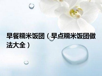 早餐糯米饭团（早点糯米饭团做法大全）