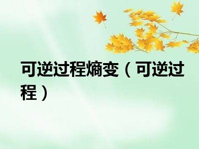 可逆过程熵变（可逆过程）