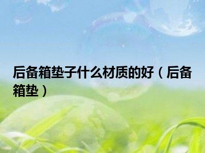 后备箱垫子什么材质的好（后备箱垫）