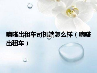 嘀嗒出租车司机端怎么样（嘀嗒出租车）
