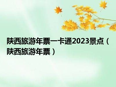 陕西旅游年票一卡通2023景点（陕西旅游年票）