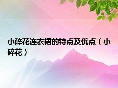 小碎花连衣裙的特点及优点（小碎花）