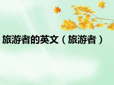 旅游者的英文（旅游者）