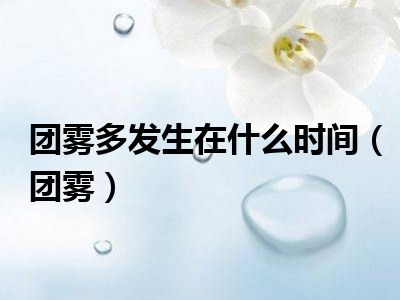 团雾多发生在什么时间（团雾）