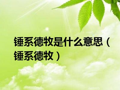 锤系德牧是什么意思（锤系德牧）