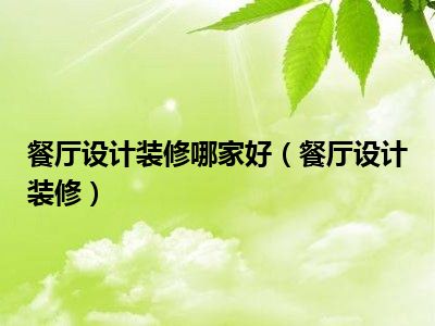 餐厅设计装修哪家好（餐厅设计装修）