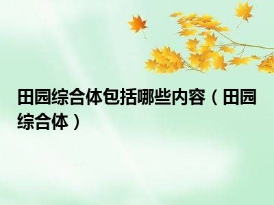 田园综合体包括哪些内容（田园综合体）