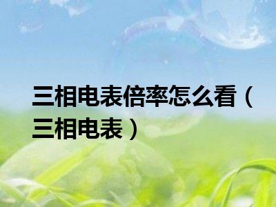 三相电表倍率怎么看（三相电表）