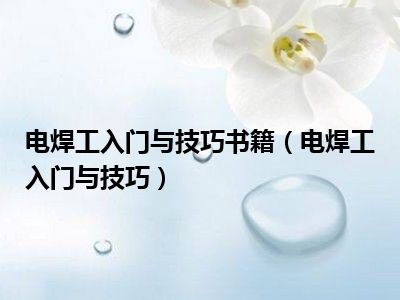 电焊工入门与技巧书籍（电焊工入门与技巧）