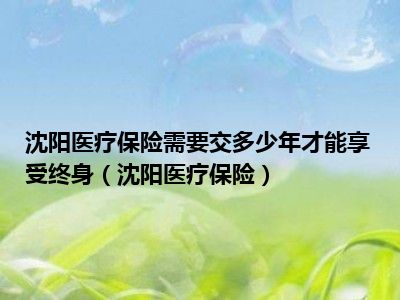 沈阳医疗保险需要交多少年才能享受终身（沈阳医疗保险）