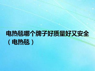 电热毯哪个牌子好质量好又安全（电热毯）
