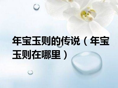 年宝玉则的传说（年宝玉则在哪里）