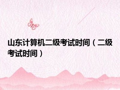 山东计算机二级考试时间（二级考试时间）
