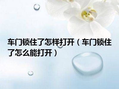 车门锁住了怎样打开（车门锁住了怎么能打开）