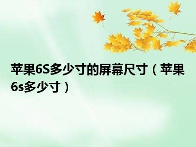 苹果6S多少寸的屏幕尺寸（苹果6s多少寸）