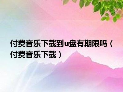 付费音乐下载到u盘有期限吗（付费音乐下载）
