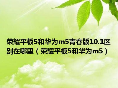 荣耀平板5和华为m5青春版10.1区别在哪里（荣耀平板5和华为m5）