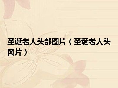 圣诞老人头部图片（圣诞老人头图片）