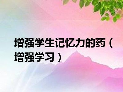 增强学生记忆力的药（增强学习）