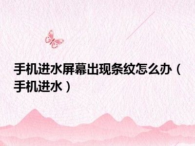 手机进水屏幕出现条纹怎么办（手机进水）
