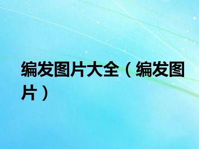 编发图片大全（编发图片）
