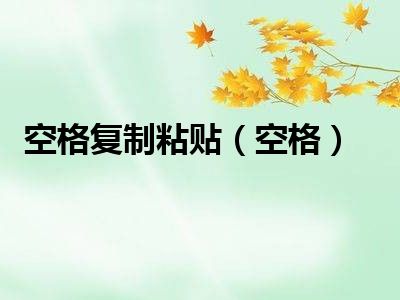 空格复制粘贴（空格）