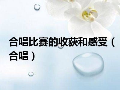 合唱比赛的收获和感受（合唱）