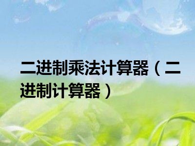二进制乘法计算器（二进制计算器）