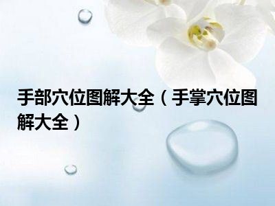 手部穴位图解大全（手掌穴位图解大全）