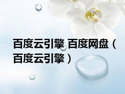 百度云引擎 百度网盘（百度云引擎）