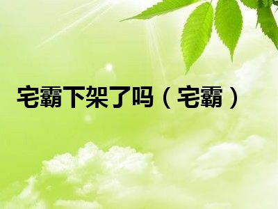 宅霸下架了吗（宅霸）