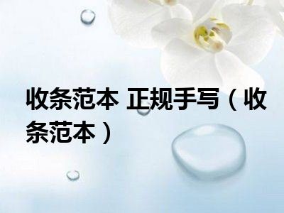 收条范本 正规手写（收条范本）