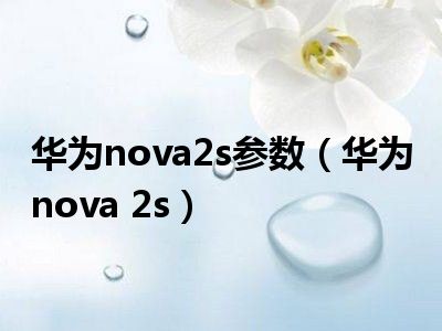 华为nova2s参数（华为 nova 2s）