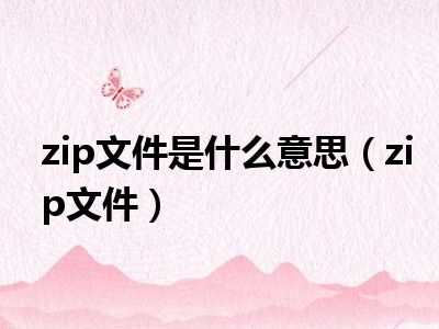 zip文件是什么意思（zip文件）