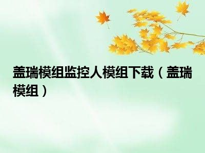 盖瑞模组监控人模组下载（盖瑞模组）