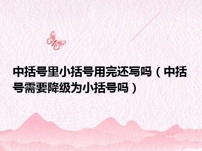 中括号里小括号用完还写吗（中括号需要降级为小括号吗）