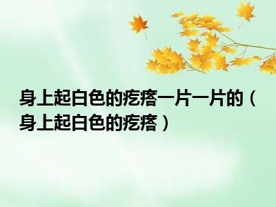 身上起白色的疙瘩一片一片的（身上起白色的疙瘩）