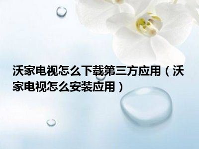 沃家电视怎么下载第三方应用（沃家电视怎么安装应用）