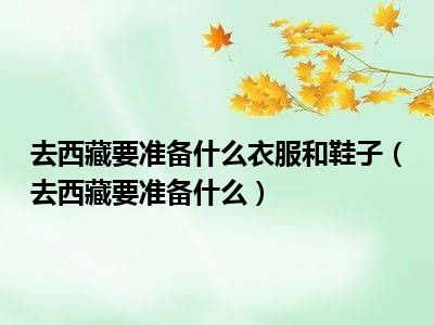去西藏要准备什么衣服和鞋子（去西藏要准备什么）